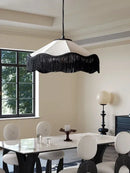 Retro fabric pendant light with tassels for interior decoration