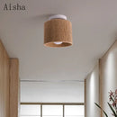 Retro Japanese style hemp rope ceiling light for a cosy indoor space