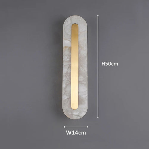 Luxury natural marble oval rectangular LED wall light