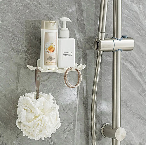 modern design no-drill soap drain wall shelf - vue 5 sur 8