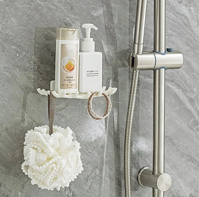 modern design no-drill soap drain wall shelf - vue 5 sur 8