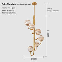 Modern glass chandelier with elegant interior style lighting