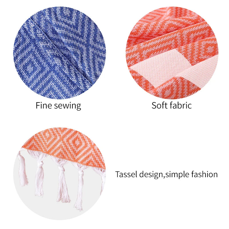 serviette de plage turque coton motifs ethniques polyvalente - vue 6 sur 7