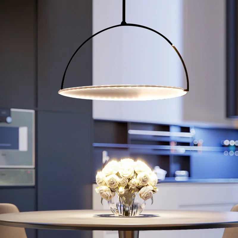 Round Danish fabric pendant light for interior decoration