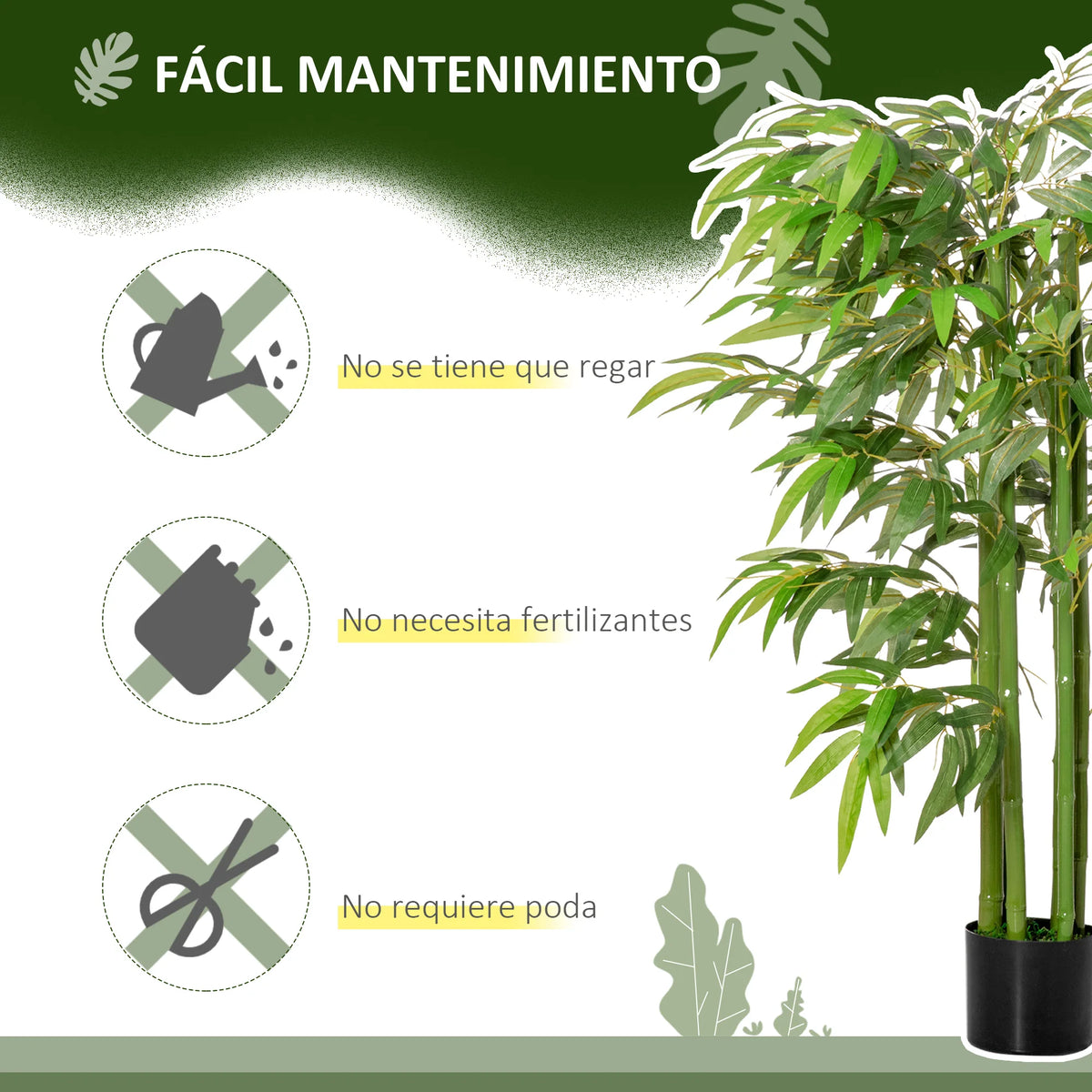 Bamboo flower pot with artificial reeds for indoor decoration - vue 6 sur 7