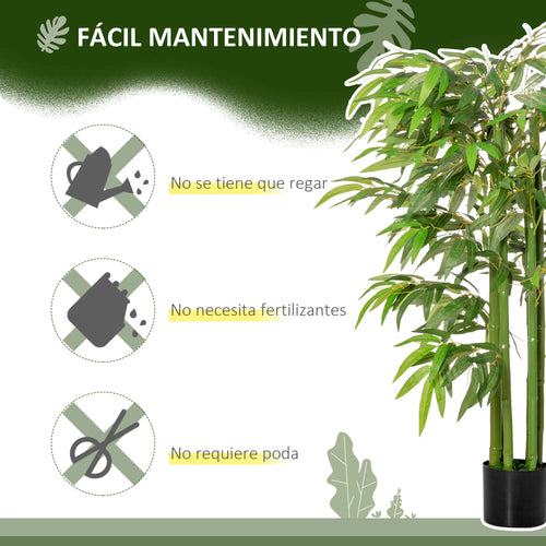 Bamboo flower pot with artificial reeds for indoor decoration - vue 6 sur 7