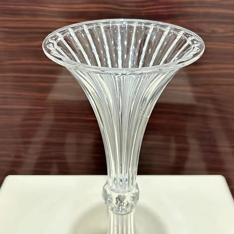 Transparent Acrylic Wedding Vases, Horn Style, Party Table Centerpiece, Family Table Decoration, High 45cm, New, 10Pcs - vue 4 sur 7