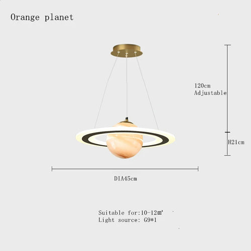 Planet earth pendant light for children's room astronaut decorative star - vue 8 sur 13