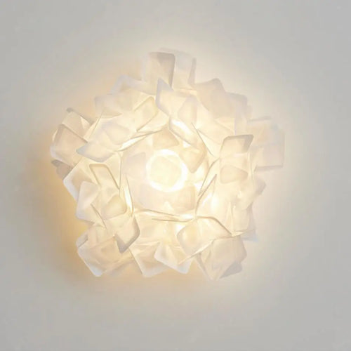 Romantic white flower LED wall light for modern foyer - vue 5 sur 6