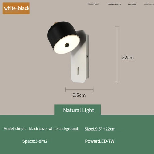 Nordic rotating wall light with LED switch - vue 16 sur 15
