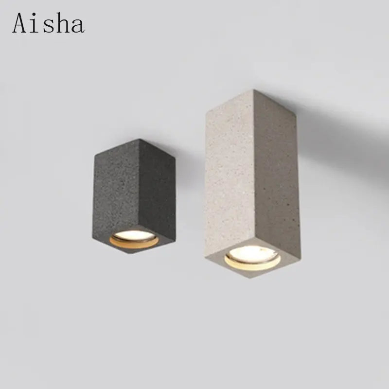 Terrazzo LED cement ceiling light with industrial style for modern interiors