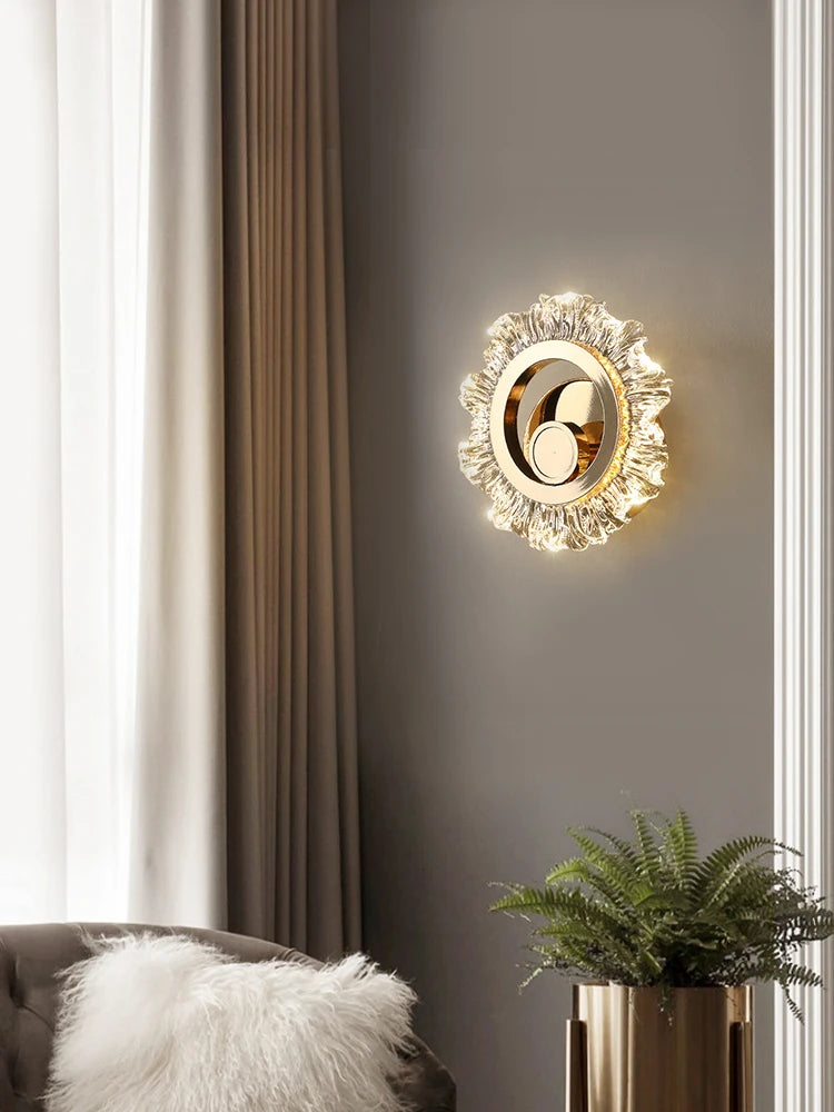Modern minimalist sunflower LED wall light for indoor use