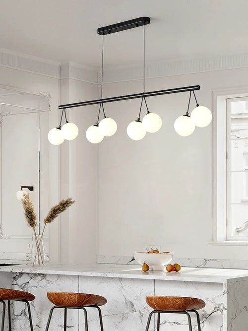 Circular glass designer pendant light for modern interiors - vue 5 sur 9