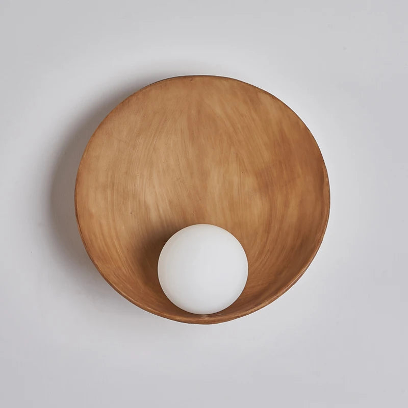 Japanese wabi-sabi style faux wood wall light