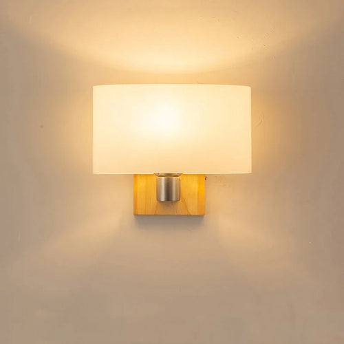 Creative LED wall light in solid wood and glass, Nordic style, decorative - vue 2 sur 7