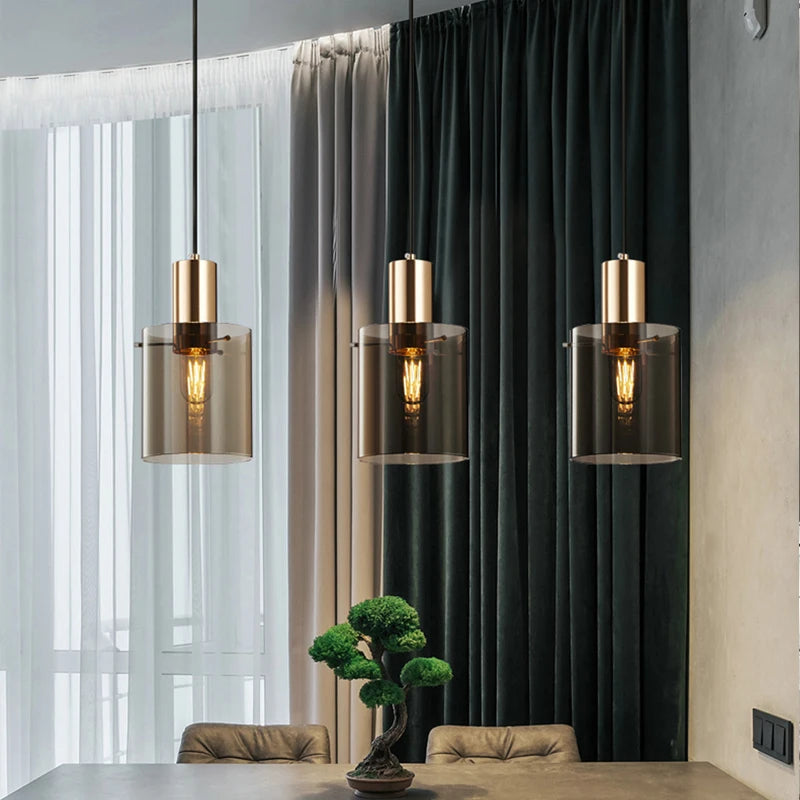 suspension moderne en verre pour éclairage intérieur élégant - vue 3 sur 11