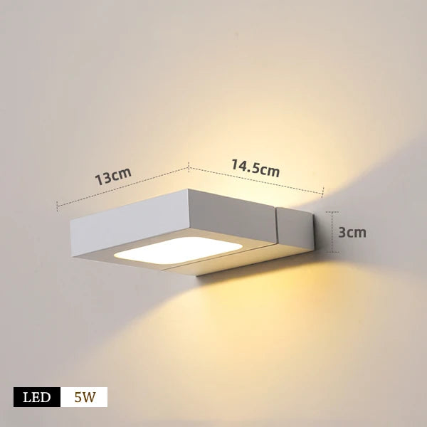 Modern rotating LED wall light for interior decoration