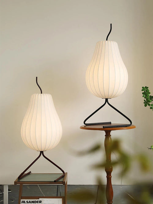 Wabi sabi Japanese style silk floor lamp interior decor - vue 5 sur 8