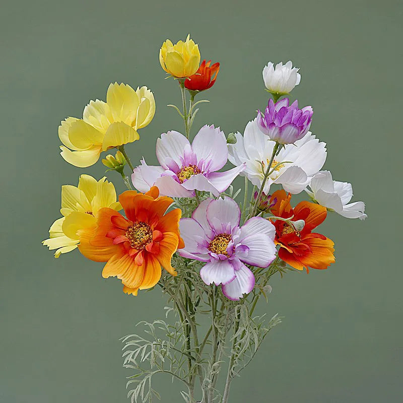 Silk artificial flower branch for wedding decoration