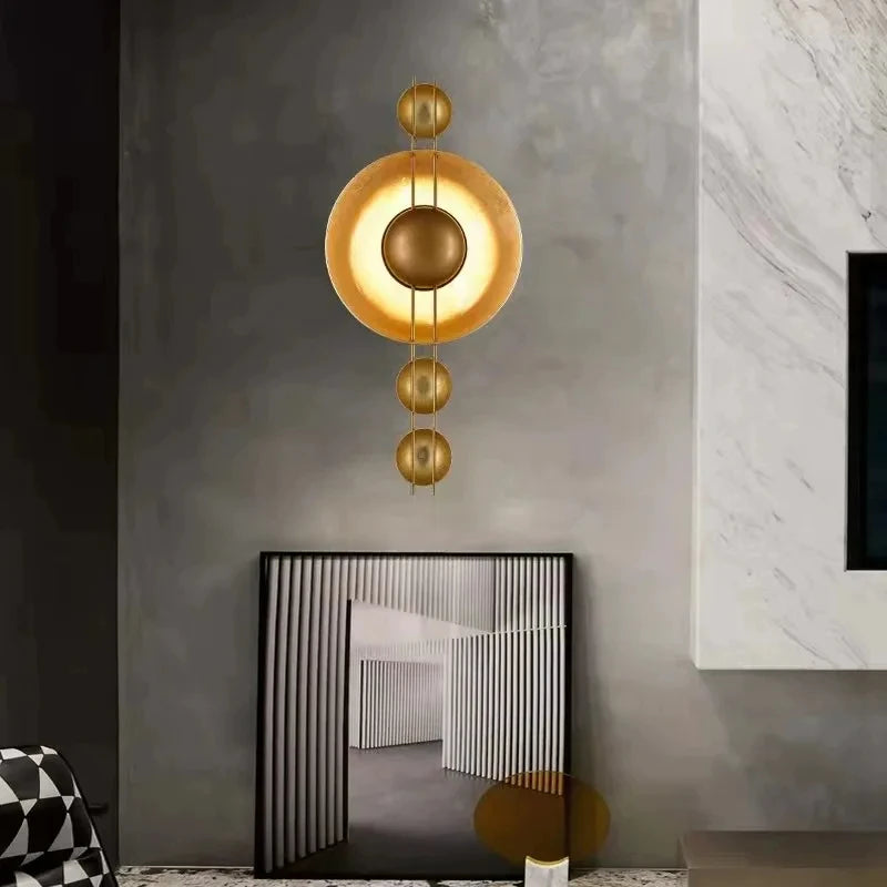 applique murale art déco en métal doré lampe créative - vue 4 sur 8
