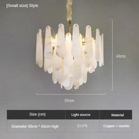 Luxury marble and copper Chinese minimalist pendant light