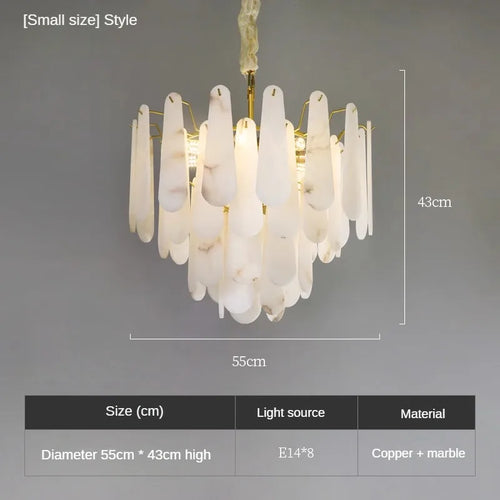 Luxury marble and copper Chinese minimalist pendant light