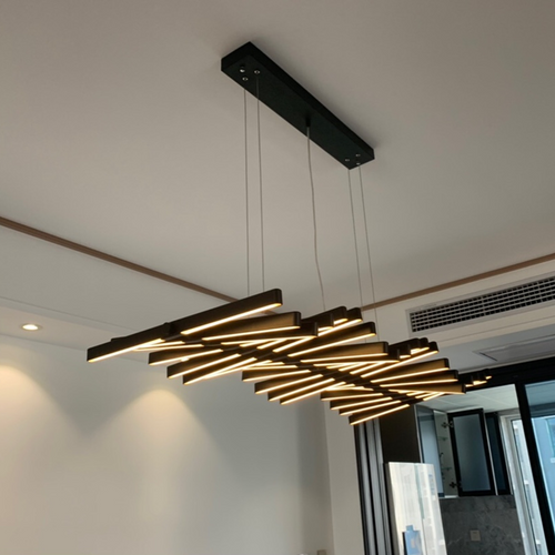 LED designer chandelier in Bilbao light rod - vue 6 sur 15