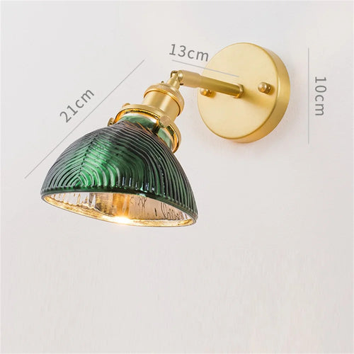 Nordic brass and glass wall light for decorative interiors