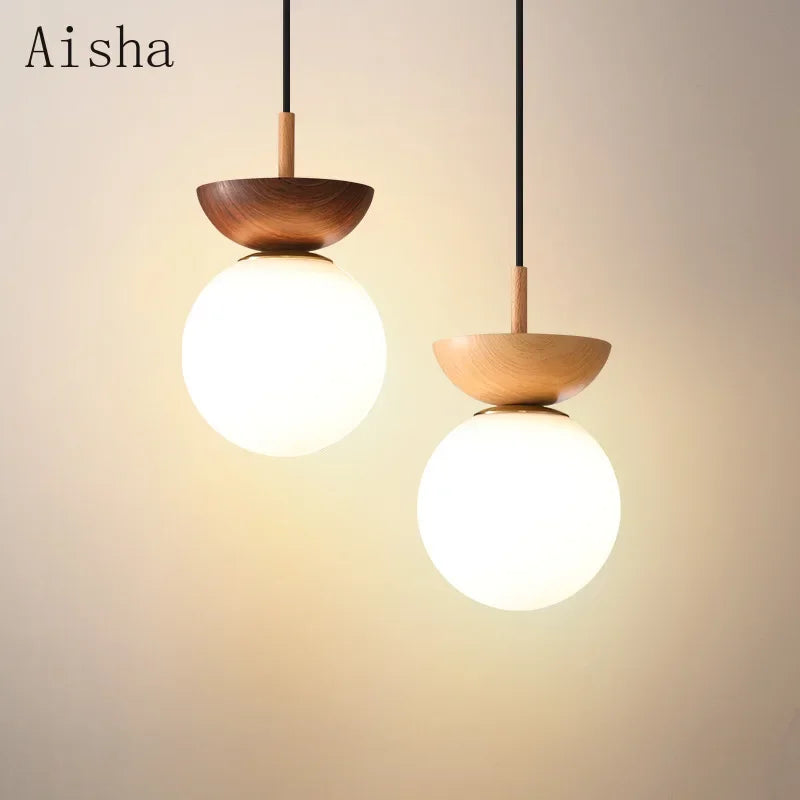 Retro log pendant light nordic decorative indoor