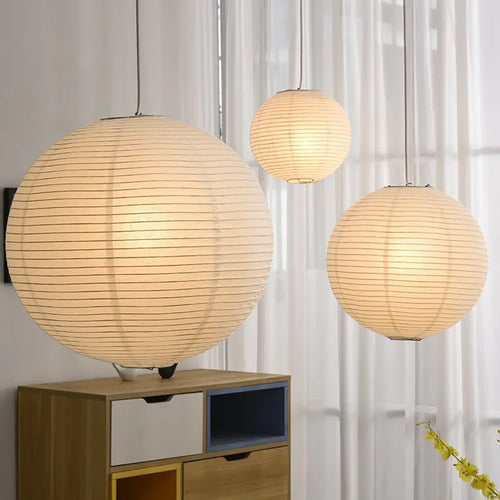 Chinese paper lantern round pendant light - vue 2 sur 11
