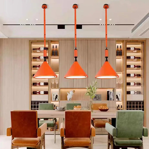 Artificial leather LED pendant light decorative fixture - vue 3 sur 15