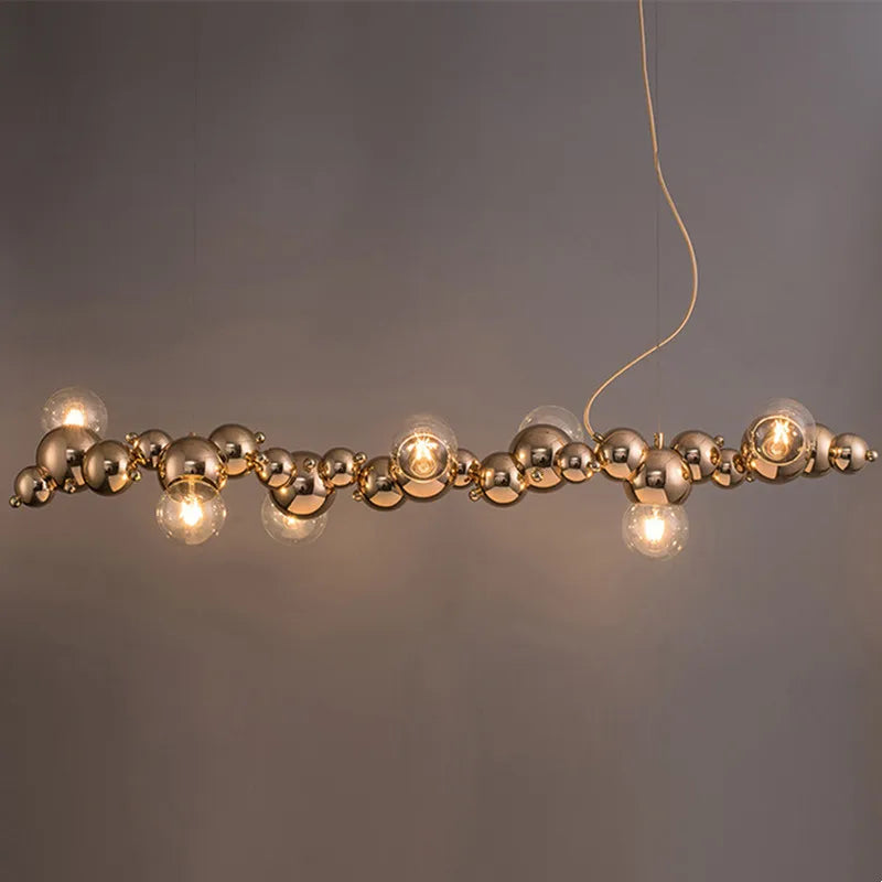Modern creative Nordic bubble ball chandelier chrome finish