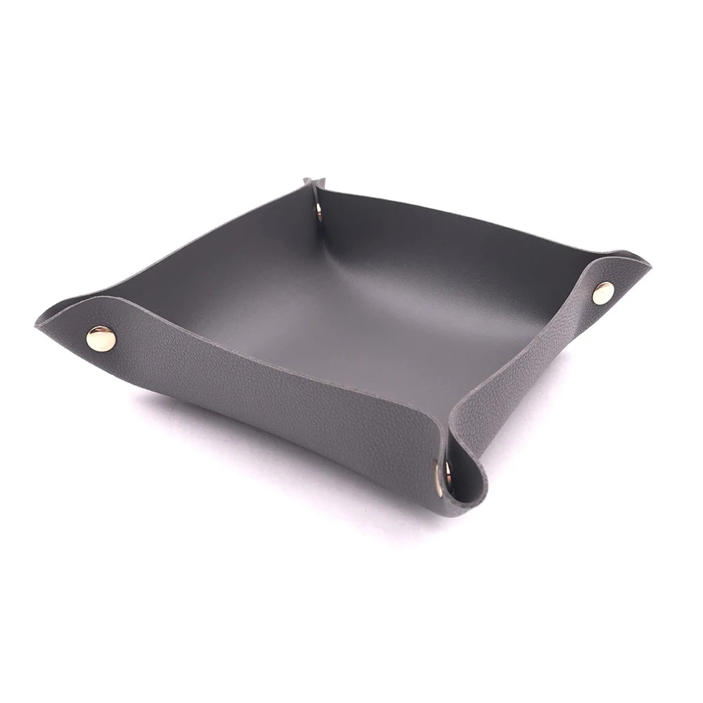 Foldable leather tray for storage and decoration - vue 9 sur 13