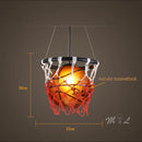 Acrylic pendant light with basketball hoop design