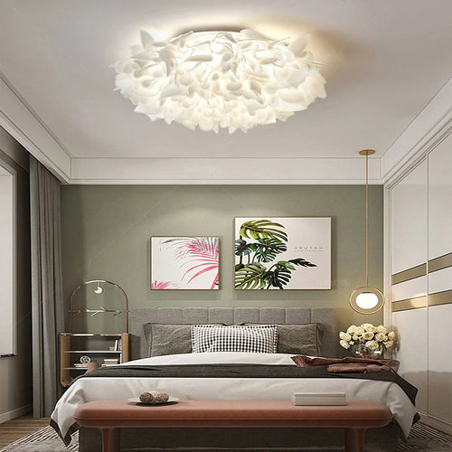 Romantic flower dimmable LED ceiling light with remote control PVC - vue 6 sur 12
