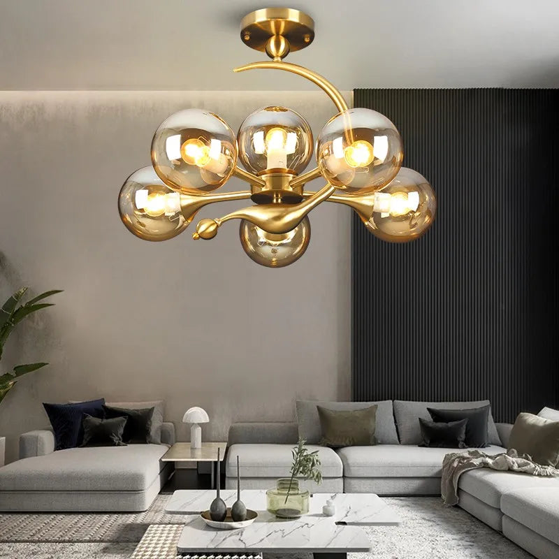 Simple post-modern Nordic chandelier in modern American style - vue 4 sur 14