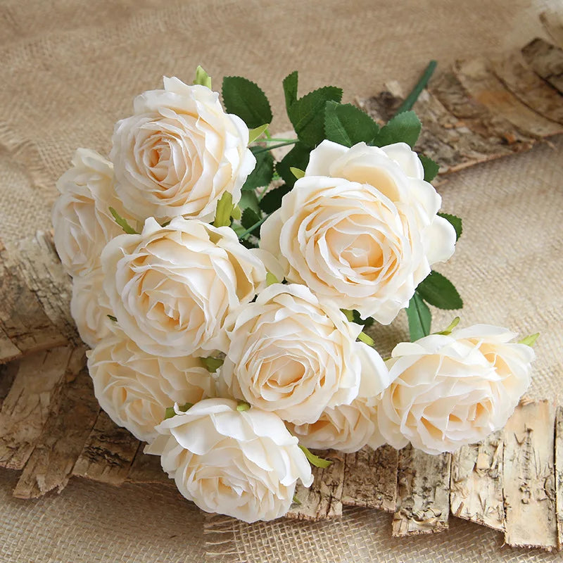 10 artificial flower heads for wedding and festival decoration - vue 12 sur 15