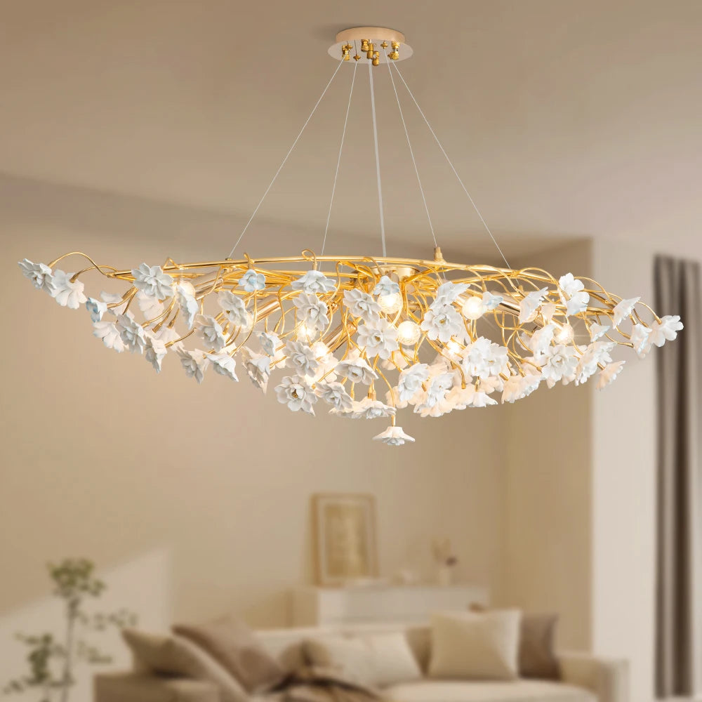 Romantic floral chandelier for elegant interior decor