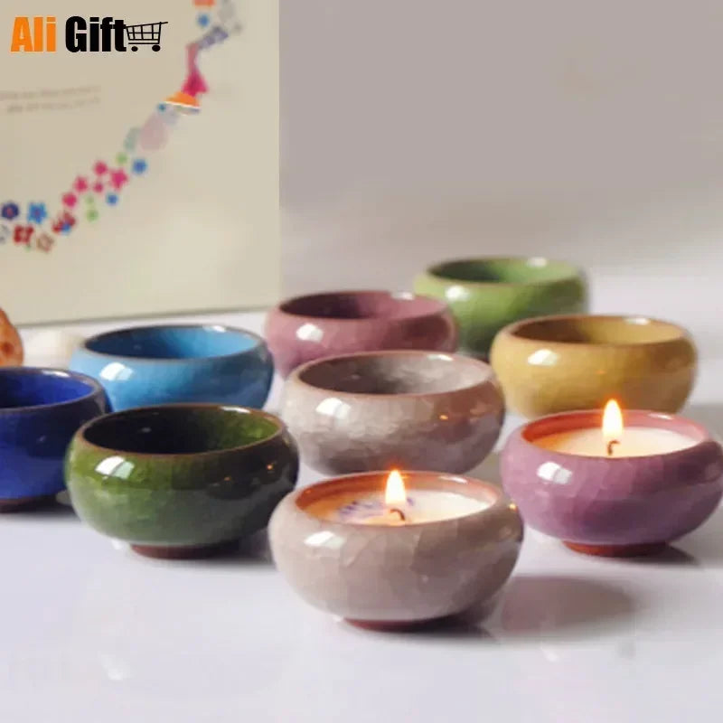 Handmade decorative ceramic candle holder for weddings, parties and home