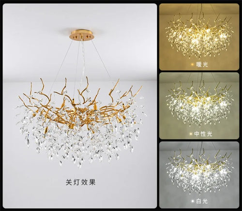 Luxurious gold glass chandelier for interior decoration - vue 4 sur 16