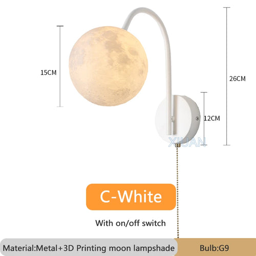 Nordic wooden wall light with cord switch cotton design - vue 12 sur 14