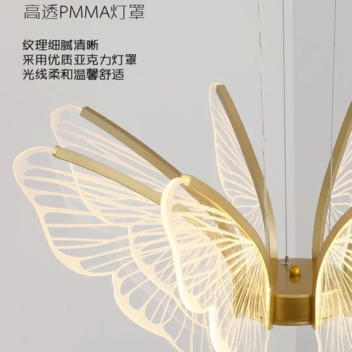 Modern acrylic butterfly chandelier for interior decoration - vue 6 sur 8