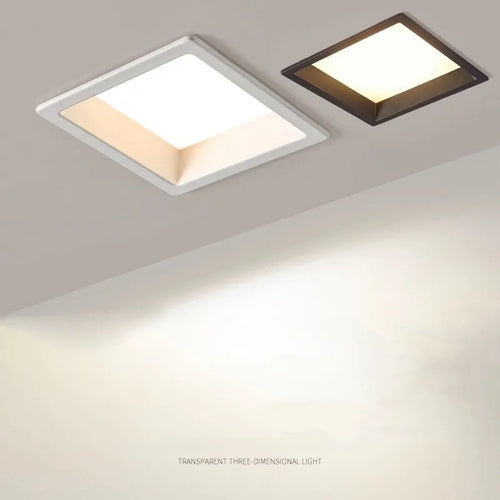 Square dimmable recessed LED ceiling light - vue 7 sur 6