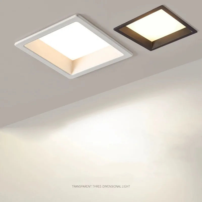 Square dimmable recessed LED ceiling light - vue 6 sur 6