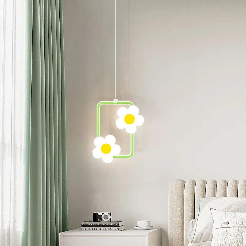 Flower pendant light for girl's nursery