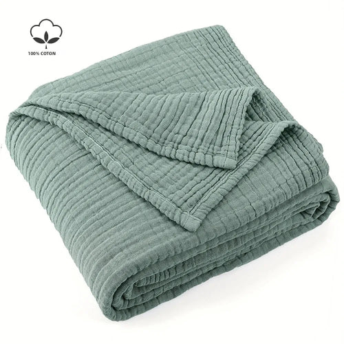 Plaid coton mousseline 6 couches leger style boheme - vue 3 sur 7