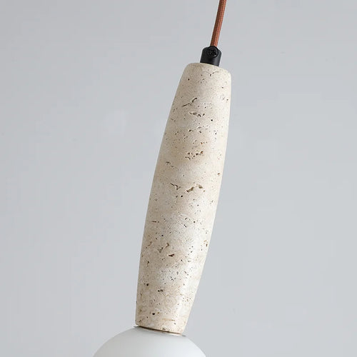 Vintage LED chandelier with natural stone pendant - vue 7 sur 6