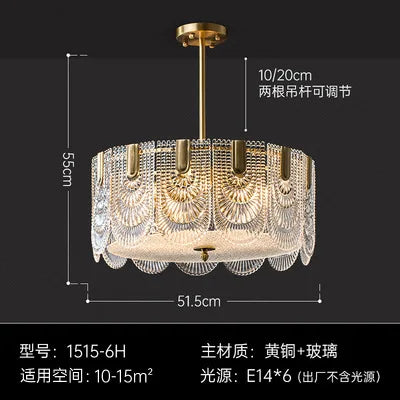 Retro crystal glass chandelier for elegant interior decor - vue 9 sur 10