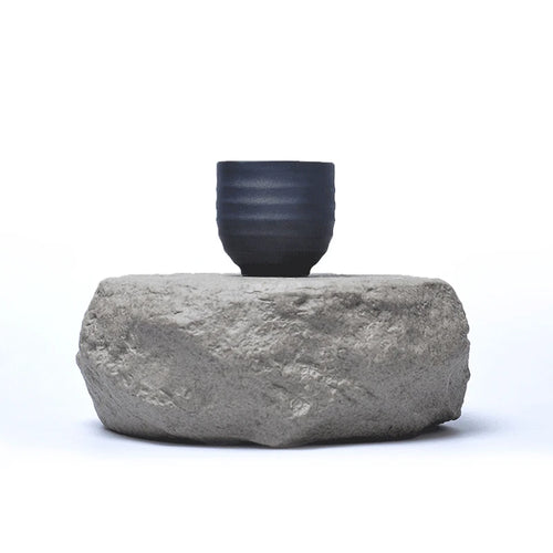 Ceramic Rock Mud Imitation Stone Tea Washing Pen Wash Tea Cups, Household Tea Set Accessories, Extra Large Basin - vue 3 sur 11