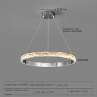 Luxurious modern stainless steel crystal pendant light